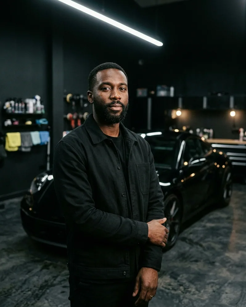 Sam Okafor in the studio