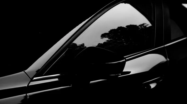 deep black gloss on a coated panel — article card