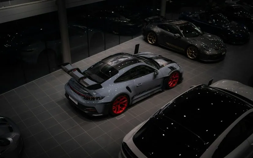 Porsche 911 GT3 — the named car, dark and glossy