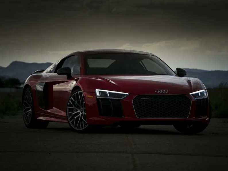 Audi R8 — the named car, dark and glossy